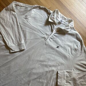 TOMBOY X Collared Organic Cotton Henley Rugby Grey Unisex 3X Preppy‎ Normcore